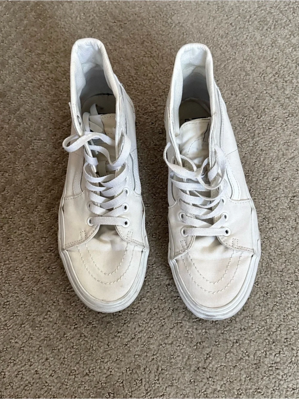 Vans white sk8-hi tapered high top sneakers